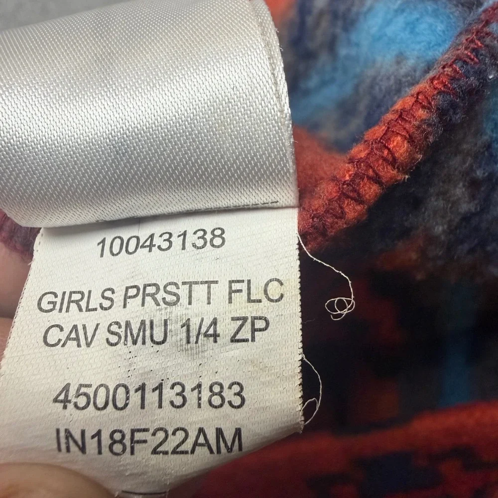 Ariat Girls Prescott Fleece Cavalry SMU 1/4 Zip Pullover Western Aztec